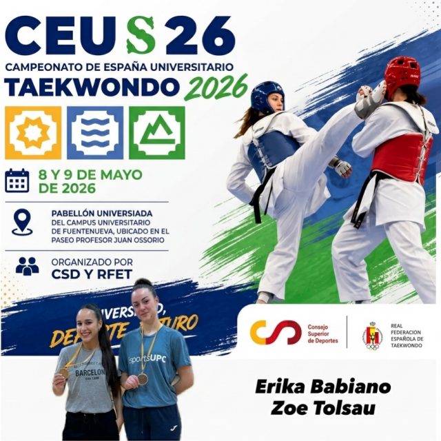 Las competidoras Erika y Zoe participarán este sábado en Granada al campeonato de España universitario, mucha suerte a las dos!!!!!