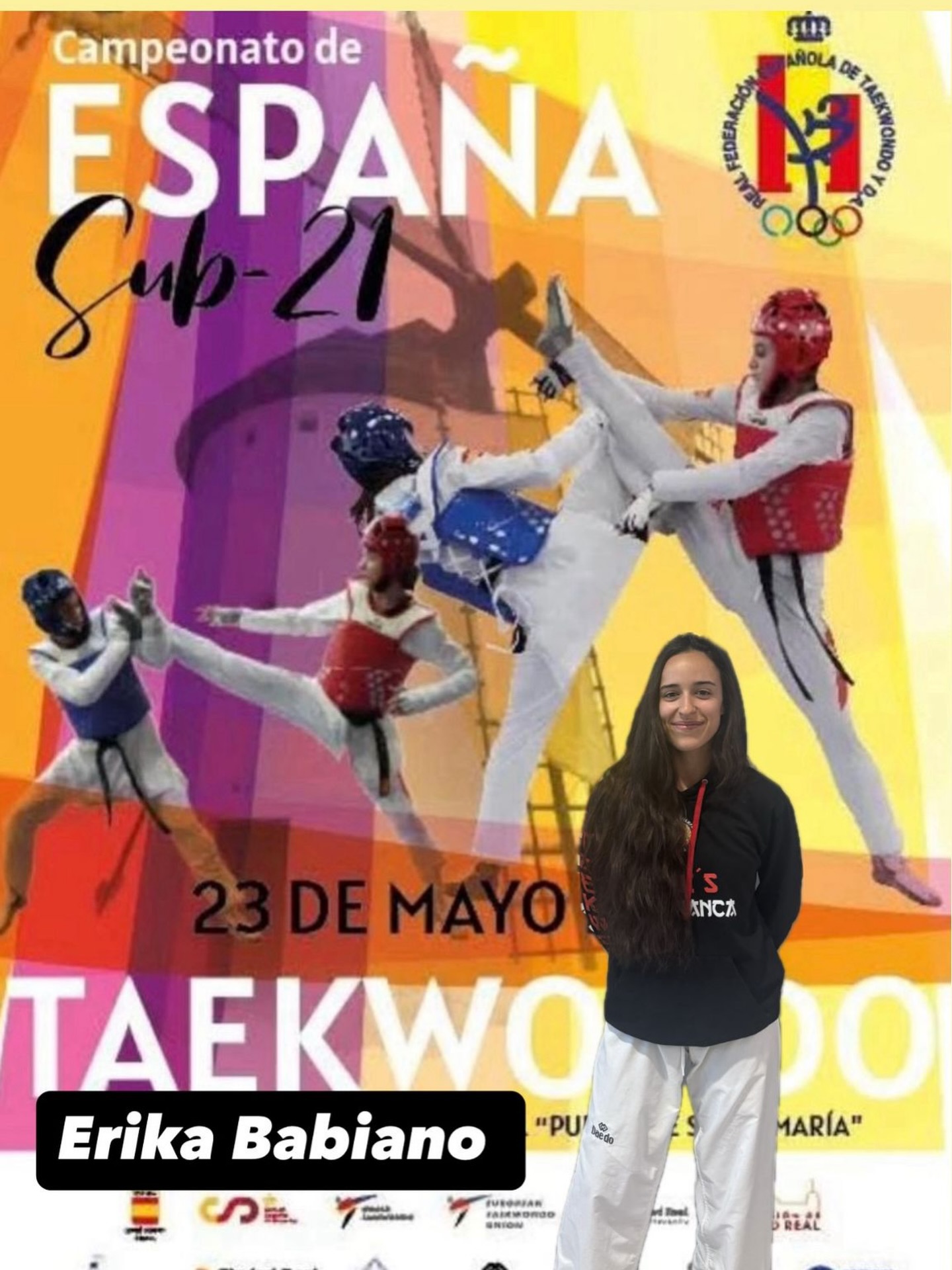La competidora del Choi’s Vilafranca Erika Babiano, participa este sábado en el campeonato de España sub-21 en la categoría -53kg