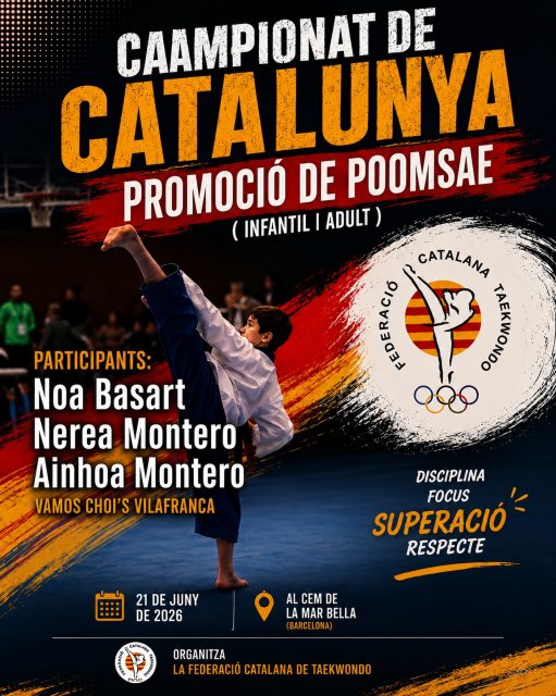 Mañana el Choi’s Vilafranca participará en el campeonato Cataluña promoción de poomsae mucha suerte chicas!!